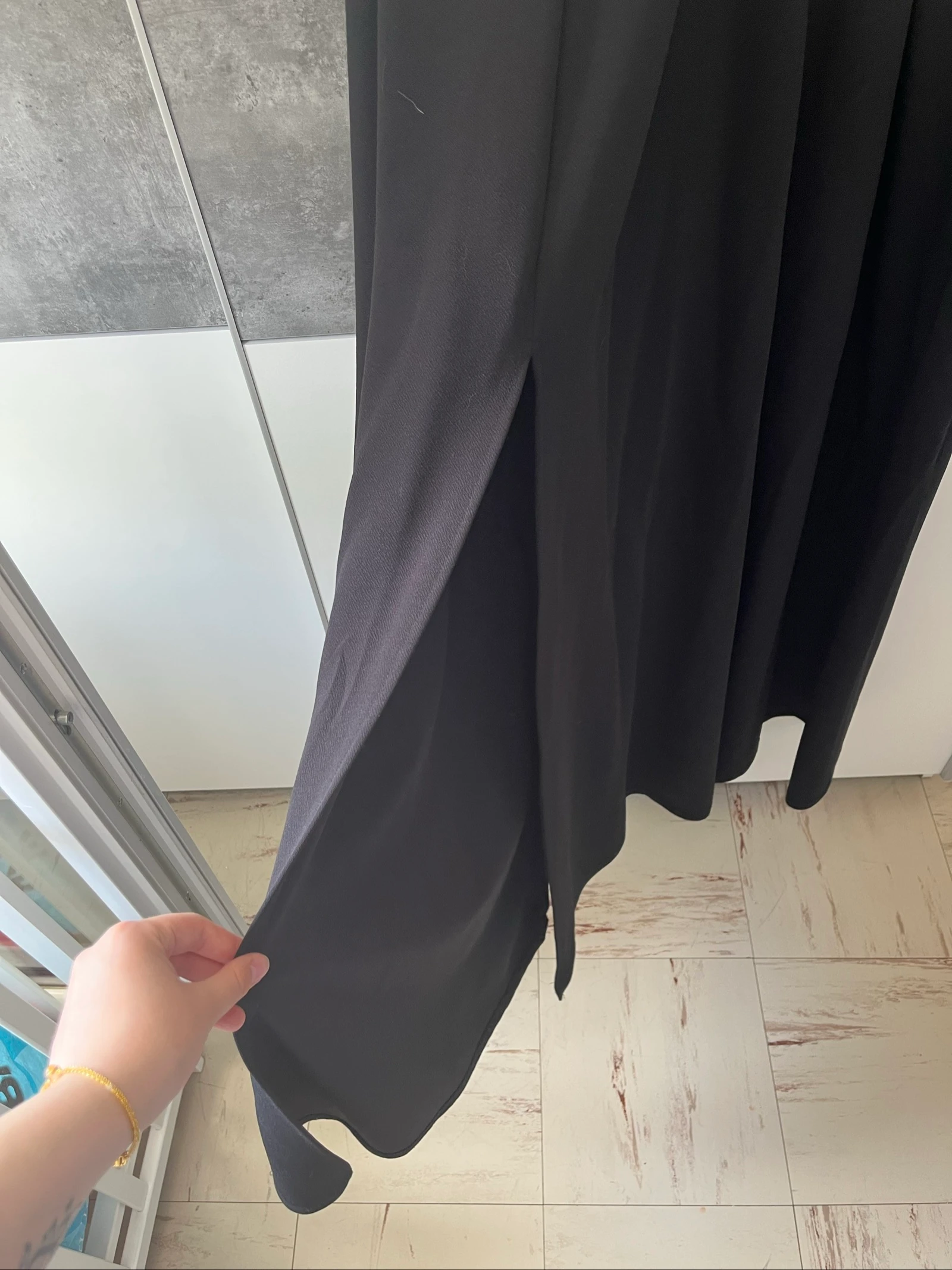 Vestido elegante negro con tirantes finos y abertura lateral, corte recto - Talla grande/Curve - XXL - Elenzga – photo 6